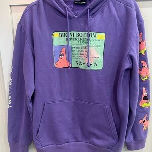 Nickelodeon Patrick Star Sponge Bob Purple Hoodie unisex sz m